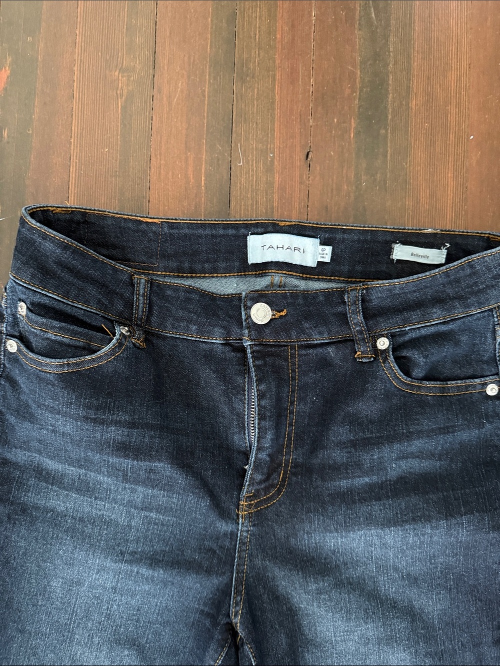 Tahari Women's Dark Blue Stretch Denim Jeans 6P